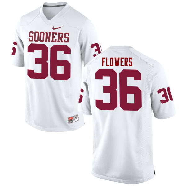 Men Oklahoma Sooners #36 Dimitri Flowers College Football Jerseys Game-White